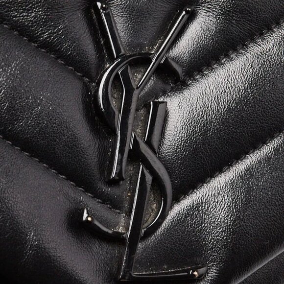 Yves Saint Laurent Black Chevron Quilted Leather Medium LouLou Bag - Picture 11 of 12